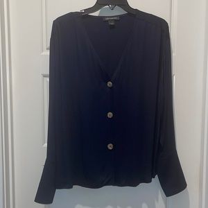 Something Navy pretty button through top